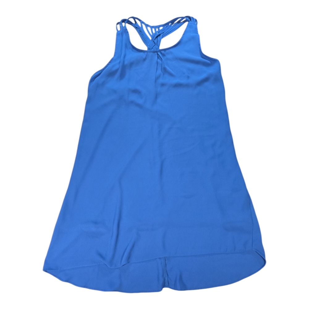 Umgee Wom Lg Blue Racerback Sleeveless Dress Twist Back Tennis Spring Easter EUC